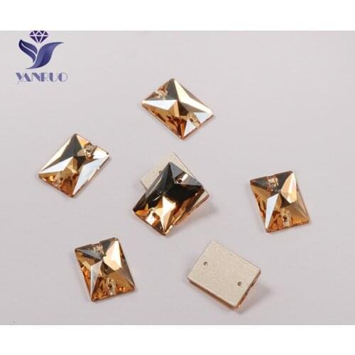 YANRUO 3250 Rectangle GSHA Top Quality Sew On Stones AAAAA Quality Rhinestones Wedding Dress For Bags Shoes Clothes
