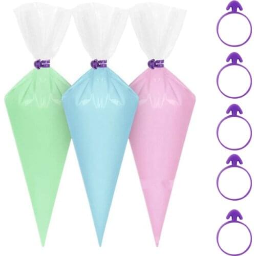 10 pieces Silicone Icing Bag Ties Fixed Rings DIY Reusable Piping Decorating Bag Rubber Band Lashing No Leaks Pastry Tool