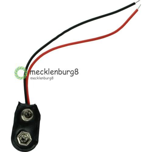 10Pcs Snap on 9V Battery Holder Clip Contor Hard Shell 10CM Cable Lead