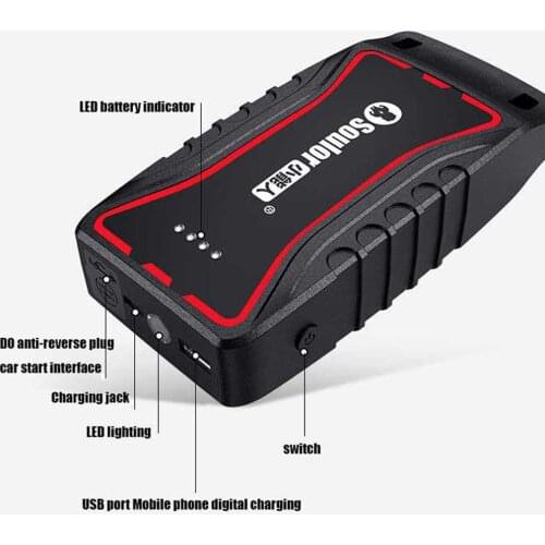 1000A 12800mAh Car Jump Starter Starting Device Power Bank Car Booster Starter Battery Emergency for Car/truck/motorcycle