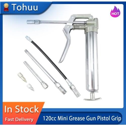120CC Mini Grease Gun Pistol Grip One Handed Grease Butter Machine Lube Tool For Auto Repair Lubrication Vehicle Hand Tool