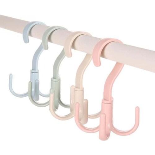 360 Degrees Rotated 4 Hooks Plastic Handbag Clothes Ties Bag Holder Hanging Rack Storage Organizer Wall mount hook