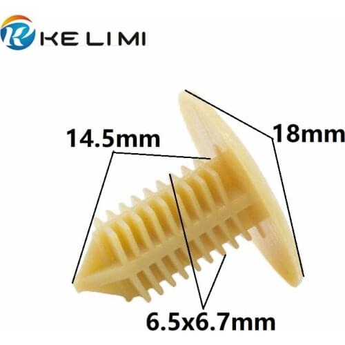 KELIMI Automotive headliner Plastic Rivet Fastener Push in Fixeding Shield Buckle 6.5-6.7mm Retainer Yellow
