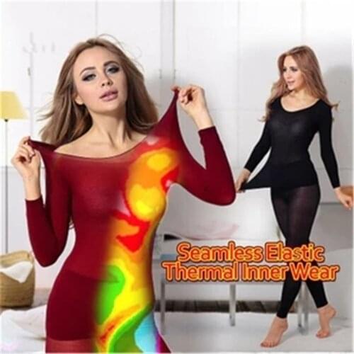 Seamless Elastic Thermal Inner Wear Thermal Underwear (Top 4 Bottom) For Woman4
