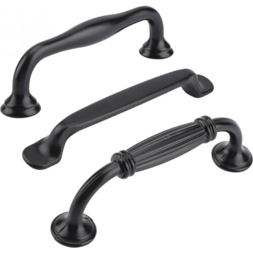 Black Alloy Drawer Closet Wardrobe Cupboard Cabinet Pulls Sturdy Door Handle for Cabinet Wardrobe Drawer Kitchen Cupboard