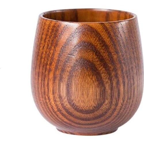 Wooden Cup Breakfast Beer Milk Drinkware Green Tea Cup Water Bottle Natural Wooden Cup For Home Kitchen Household Drinkware