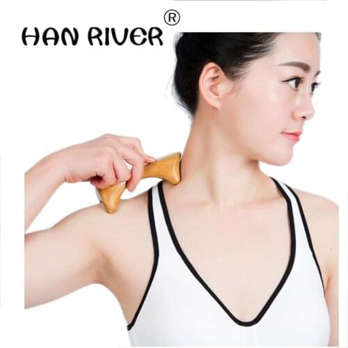 High quality Wooden dog massage massage stick Sweet sandalwood spine massager bladder by the four foot massager Knead ridge rods