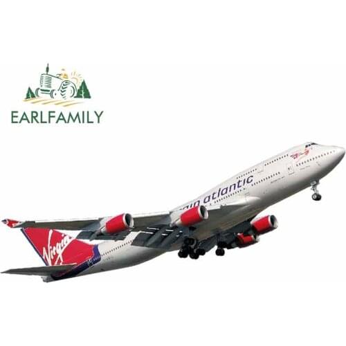 EARLFAMILY 13cm x 13cm Airplane In Flight Fine Decal Waterproof 3D Car Sticker Funny Graffiti Sticker Vinyl Pull flower Car Wrap