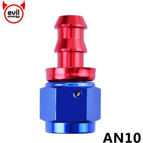 Evil energy AN10 Straight Push On Oil Fuel Fitting Oil Cooler Hose End Fitting Reusable Hose End Adapter Oil Fuel Line Adapter