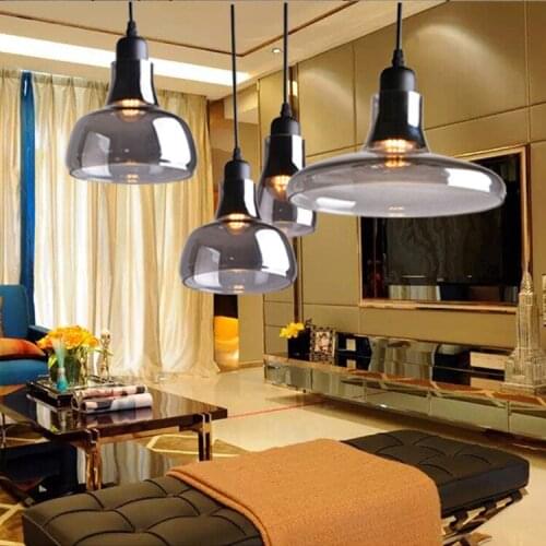 Personality smoke gray simple personality restaurant glass chandelier LED bar aisle stair front desk small Chandelier