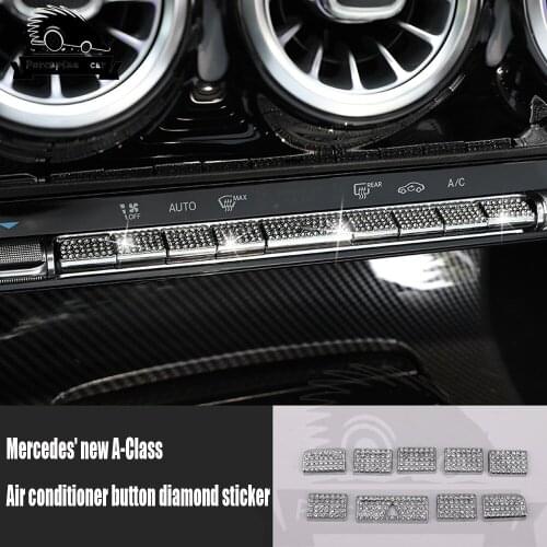 9 pcs AC Button Air Conditioner multimedia Accessories Sticker for Mercedes BENZ 2019 new A180 A200
