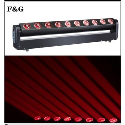 Luzes de dj led 10x40w rgbw 4in1beam moving head iluminação discoteca bola palco natal ano novo música