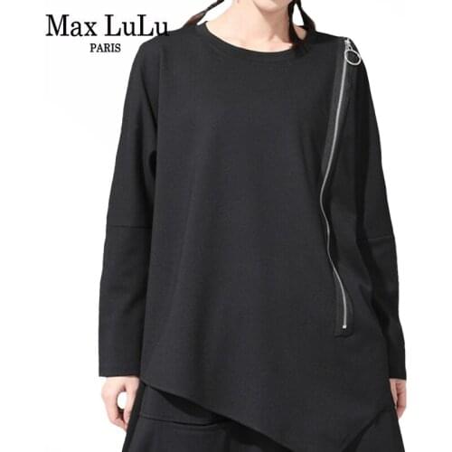Max LuLu New Autumn European Luxury Brand Ladies Vintage Tops Womens Casul Punk Style Tshirts Female Loose Oversized Tee Shirts