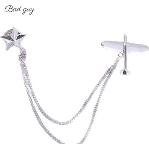 Individuality Zircon Brooch Pin for Mens Aircraft Shape Brooch Jewelry Suit Clothes Scarf Buckle Clothing Accessories Jewelry