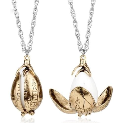 2019 New Fire Dragon Egg Pendant Necklace Goblet Of Fire Rotation Activity Unisex Magic Open Gift Vintage Necklace Dropshipping