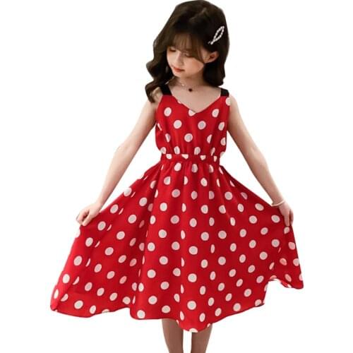 Girl Dresses Big Dot Girls Party Dress Summer Kids Dress Casual Style Clothes Girl 6 8 10 12 14