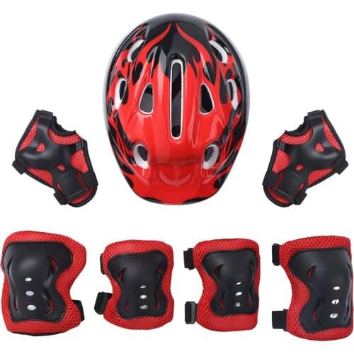 7 Kids Sports Protective Gears Gifts Adjustable Helmet with Knee Wrist Guard Elbow Pads Outdoor Skating Cycling Protector Outfit