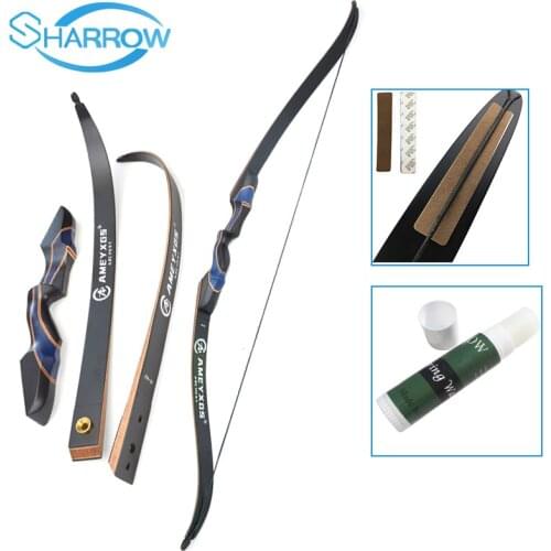 1set 56inch Recurve Bow Removable 20-50lbs Wooden Longbow With Bow Limbs Stabilizer and String Wax For Hunting Slingshot