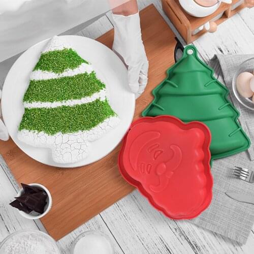 Christmas Shape Mold Silicone Chocolate Cookie Muffin Baking Tool Sponge Mousse Dessert Cake Decorating