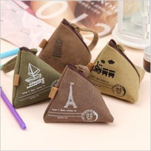 New Leisure fashion creative vintage canvas dumpling shape design mini handbag coin purse clutch wallet for women girls men boys