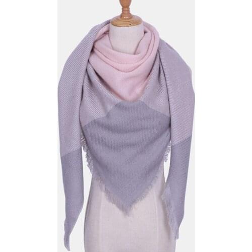 New Winter Scarf Fashion Women Scarf Luxury Plaid Cashmere Scarves Women Triangle Bandage Bufanda Dropshipping 140*140*210