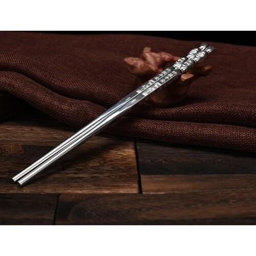 S999 Sterling Silver Tableware Chopsticks Chop Sticks