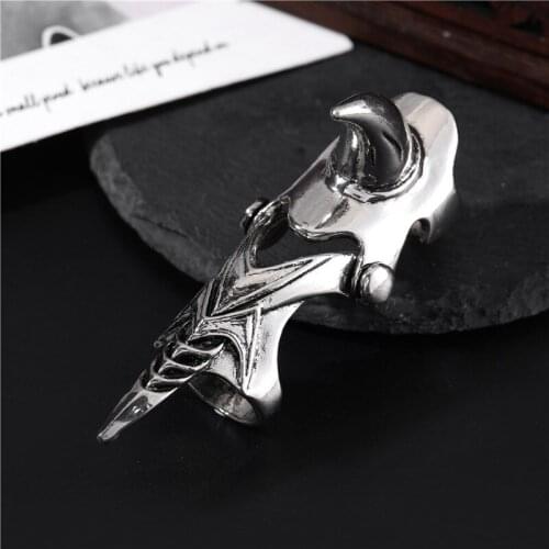 Heavy Rock Punk Knuckle Ring Retro Rhino Gothic Scroll Armor Knuckle Metal Full Ring Cool Mens Gift Rings 2021 Trend Boyfriend