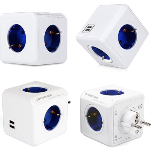 EU Smart Plug Electric Power Strip Smart Socket 2 USB 4 Outlets Extension Travel Adapter with USB for Home Office Charging 3680W