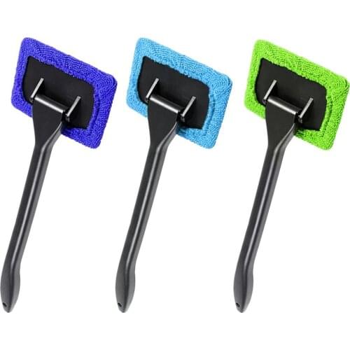 Car Window Cleaner Brush Kit With Long Handle Car Windshield Cleaner Auto Microfiber Window Cleaning Tool Hand Dust Cleaner