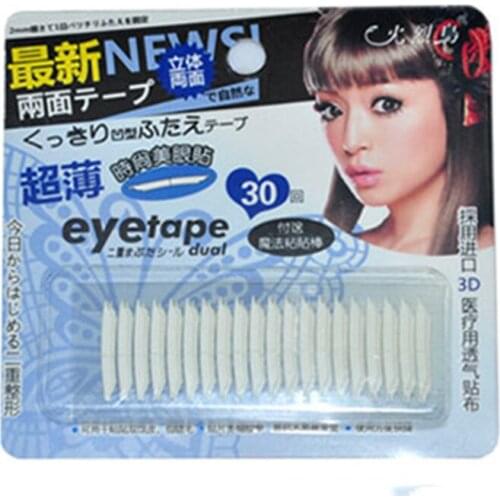 Japan 30 Pairs Fashion Hot Selling Lady Girls Breathable fiber Eye Tapes Make-Up Narrow Double Eyelid Sticker Tape