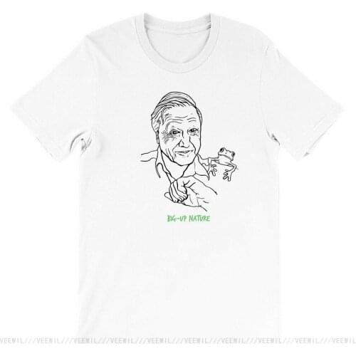 David Attenborough 'big Up Nature' T Shirt By Printed Tshirt Mens Short Sleeve O Neck New Funny T-shirts Summer Stree Twear