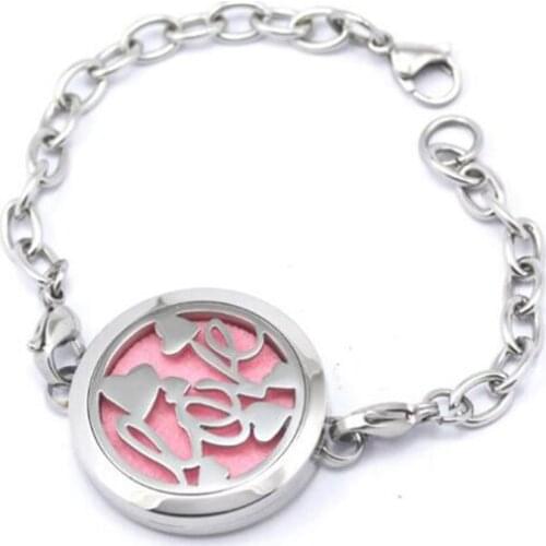 10pcs/lot 30mm Stainless Steel Magnet Open Women Love Essential Oil Aroma Diffuser Perfume Locket Bracelet