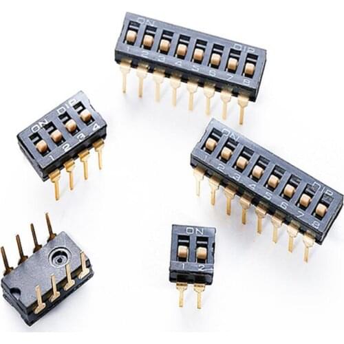 10pcs/lot Slide Type Switch Module 2P 3P 4P 5P 6P 8P 2.54mm Position Way DIP Black Pitch Toggle Switch Black Snap Switch