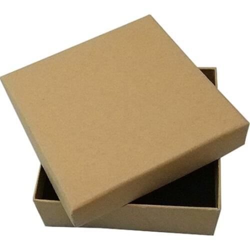 16 pieces of kraft cardboard jewelry box, 9 * 9 * 3cm
