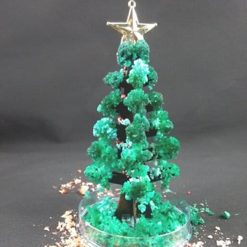 2019 17cm H Visual Green Magic Growing Paper Crystals Tree Mystically Funny Christmas Trees Hot Novelties Kids Toys For Children