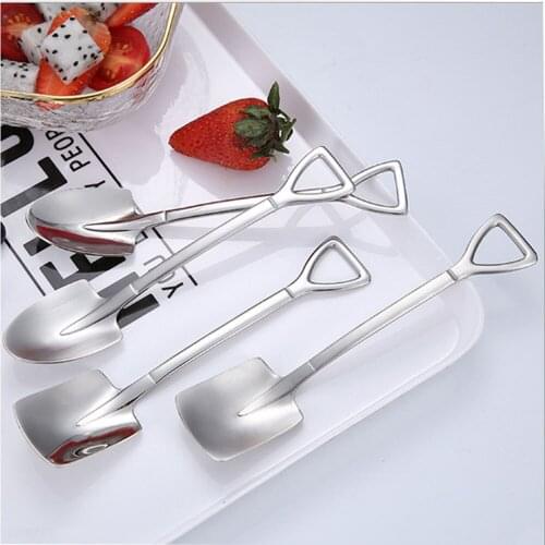 304 stainless steel spade spoon creative shovel-shaped mixing spoon dessert spoon eat watermelon artifact ice cream spoon ice cr