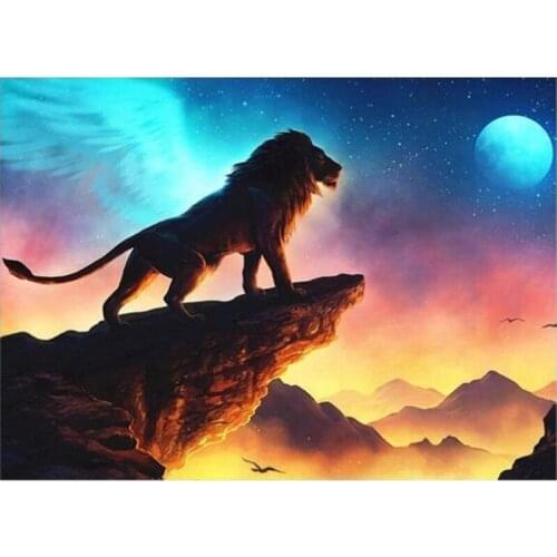 5D DIY Diamond Painting Animal Lion Full Square Embroidery Sale Picture Rhinestone Diamond Mosaic Home Decor ll408