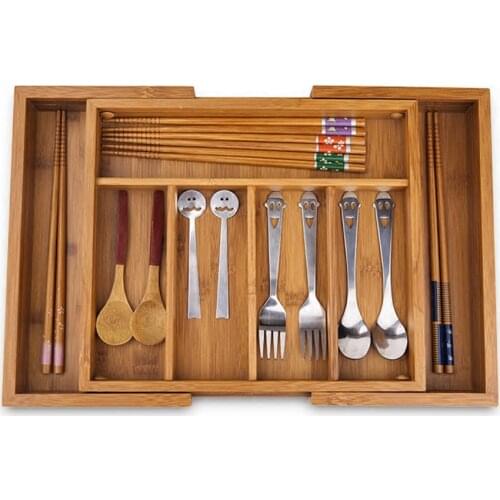 Bamboo Drawer Organiser Adjustable Storage Tray Cutlery Storage Box And Drawer Insert Box For Utensils Cutlery Craft And Tools