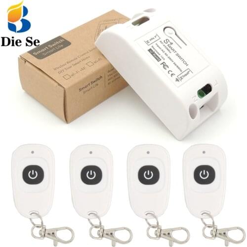 Wireless Switch Lamp Controller AC 220V 10A 2200W 1CH 433 MHz RF Relay remote control and Transmitter for Lighting & door System