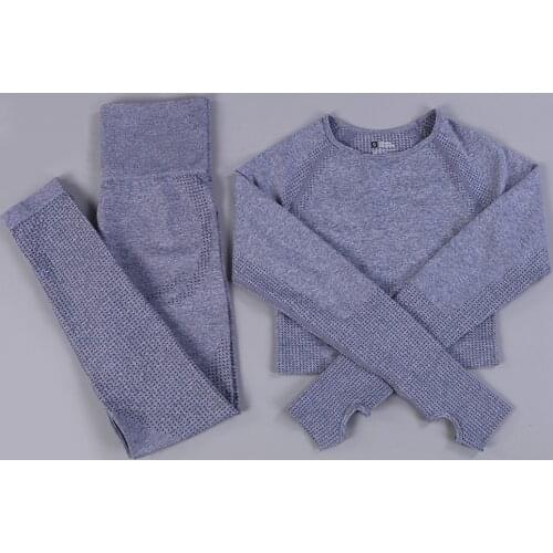 2 Piece Seamless Yoga Set Women Gym Set Sport Clothes For Women Fitness Gym Clothing Workout Crop Top High Waist Leggings Women