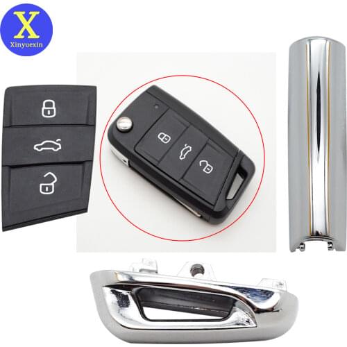 Xinyuexin Shiny Metal Part Key Pad for Vw Gollf 7 MK7 for Skoda Octavia A7 for Seat Remote Keyless Auto Metal Part for Golf Mk7