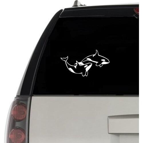 Decor Motorcycle Decals Orcas Killer Whales Decorative Accessories Creative Sunscreen Waterproof Car Stickers PVC.8cmX4cm