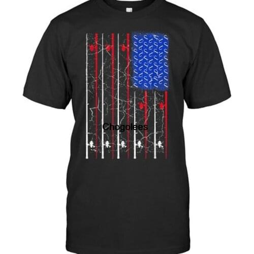 American Flag Fishing Rod Fisherman 4th of July T shirt