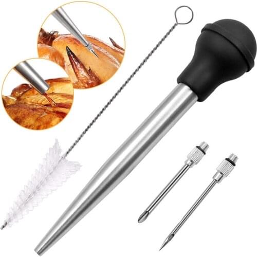 Turkey Baster- Baster Syringe for Cooking Baster with Cleaning Brush and Marinade Needles Stainless Steel Turkey Baster