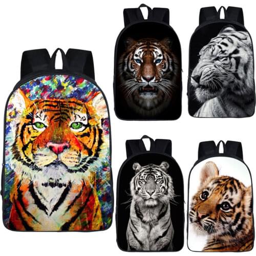 Oil painting Tiger Backpack For Teenage Tiger head Boys Bagpack Children School Bags Men Women Daypack Student School Backpack