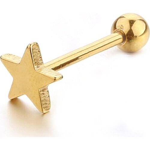 30pcs/pack Tongue ring tongue piercing jewelry star shape stainless steel body piercing jewelry