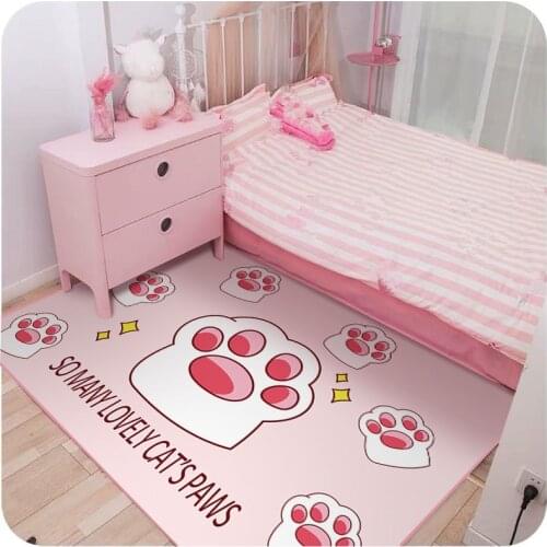 Pink Cat Paw Claw Doormat Rug Floor Carpet Bedroom Non-slip Mat Boy Girl Play Cartoon Gift Anime Birds