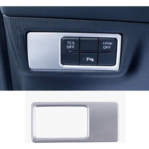 Car Dashboard Function Switch Button COver Trim For Mazda CX-5 KF CX5 2017 2018 Trunk Switch Matte Chrome Inner Accessories