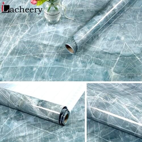 Kitchen Oil-proof Marble Wallpaper Waterproof PVC Wall Sticker Cabinet Dinner Table DIY Self Adhesive Contact Paper Room Decor
