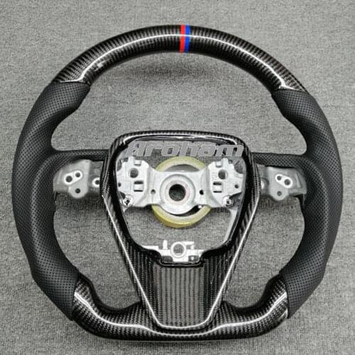 Retrofit High Quality Carbon Fiber Leather Steering wheel For Toyota Camry Highlander Corolla Rav4 Rav 4 Xv70 2015 2016 2018